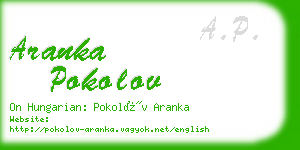 aranka pokolov business card